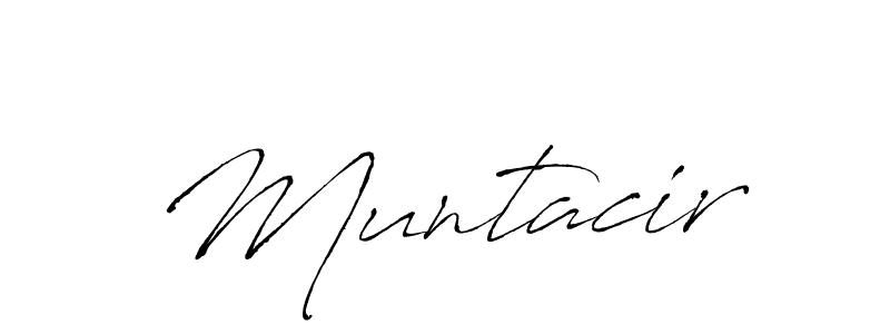 Make a beautiful signature design for name Muntacir. With this signature (Antro_Vectra) style, you can create a handwritten signature for free. Muntacir signature style 6 images and pictures png