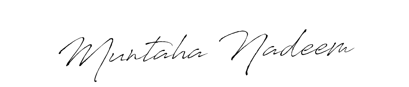 Create a beautiful signature design for name Muntaha Nadeem. With this signature (Antro_Vectra) fonts, you can make a handwritten signature for free. Muntaha Nadeem signature style 6 images and pictures png