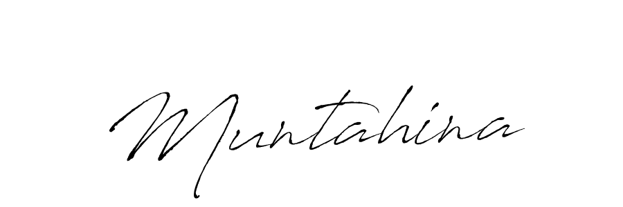 How to make Muntahina name signature. Use Antro_Vectra style for creating short signs online. This is the latest handwritten sign. Muntahina signature style 6 images and pictures png