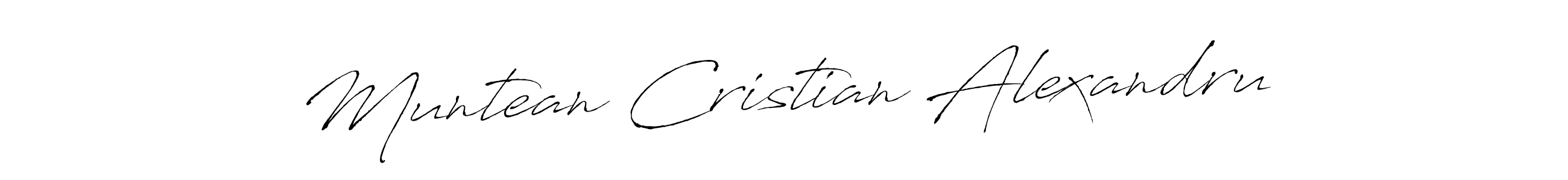 Make a beautiful signature design for name Muntean Cristian Alexandru. With this signature (Antro_Vectra) style, you can create a handwritten signature for free. Muntean Cristian Alexandru signature style 6 images and pictures png