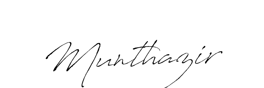 Create a beautiful signature design for name Munthazir. With this signature (Antro_Vectra) fonts, you can make a handwritten signature for free. Munthazir signature style 6 images and pictures png