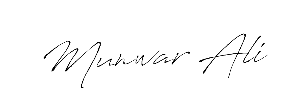 Design your own signature with our free online signature maker. With this signature software, you can create a handwritten (Antro_Vectra) signature for name Munwar Ali. Munwar Ali signature style 6 images and pictures png