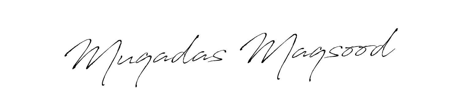 Create a beautiful signature design for name Muqadas Maqsood. With this signature (Antro_Vectra) fonts, you can make a handwritten signature for free. Muqadas Maqsood signature style 6 images and pictures png