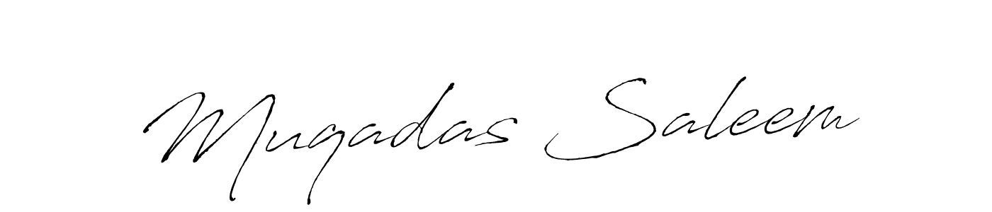 The best way (Antro_Vectra) to make a short signature is to pick only two or three words in your name. The name Muqadas Saleem include a total of six letters. For converting this name. Muqadas Saleem signature style 6 images and pictures png