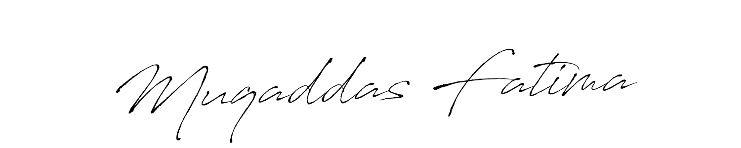 Design your own signature with our free online signature maker. With this signature software, you can create a handwritten (Antro_Vectra) signature for name Muqaddas Fatima. Muqaddas Fatima signature style 6 images and pictures png