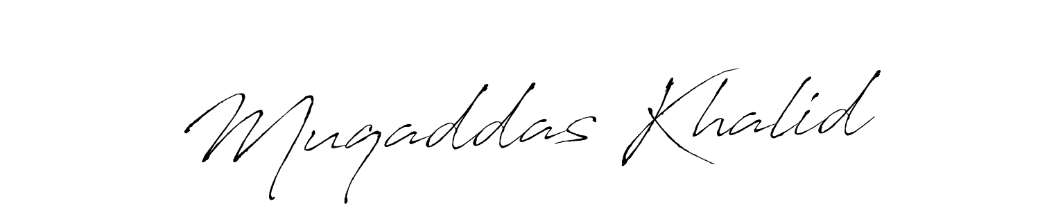 Create a beautiful signature design for name Muqaddas Khalid. With this signature (Antro_Vectra) fonts, you can make a handwritten signature for free. Muqaddas Khalid signature style 6 images and pictures png