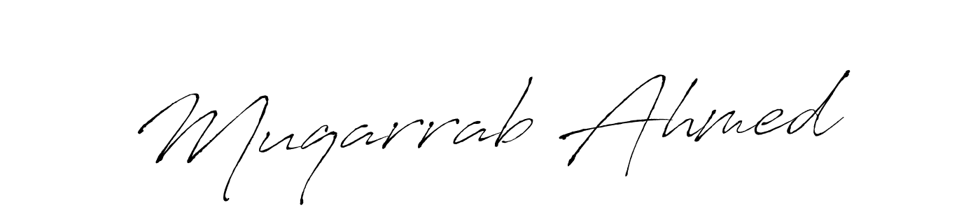 Make a beautiful signature design for name Muqarrab Ahmed. With this signature (Antro_Vectra) style, you can create a handwritten signature for free. Muqarrab Ahmed signature style 6 images and pictures png