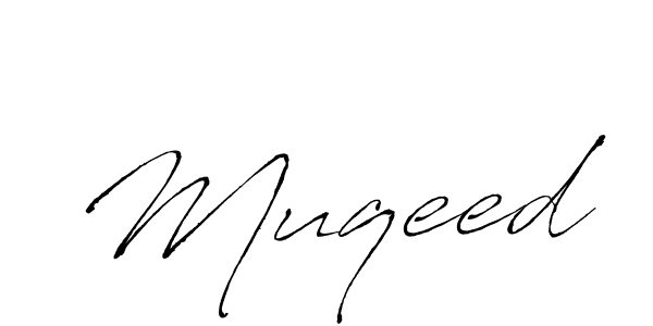 Use a signature maker to create a handwritten signature online. With this signature software, you can design (Antro_Vectra) your own signature for name Muqeed. Muqeed signature style 6 images and pictures png