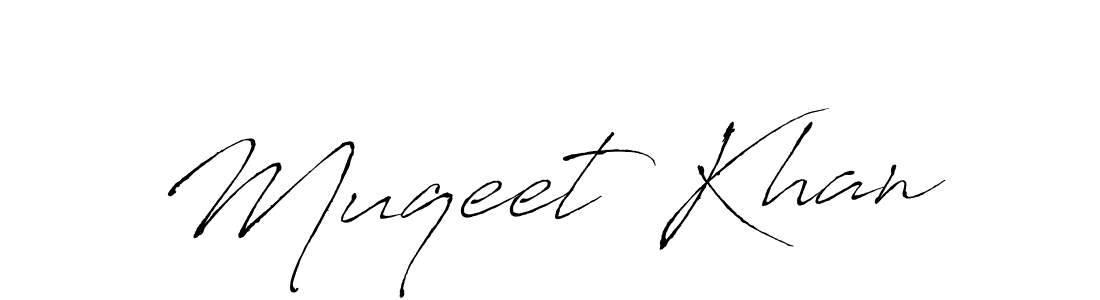 Make a beautiful signature design for name Muqeet Khan. With this signature (Antro_Vectra) style, you can create a handwritten signature for free. Muqeet Khan signature style 6 images and pictures png