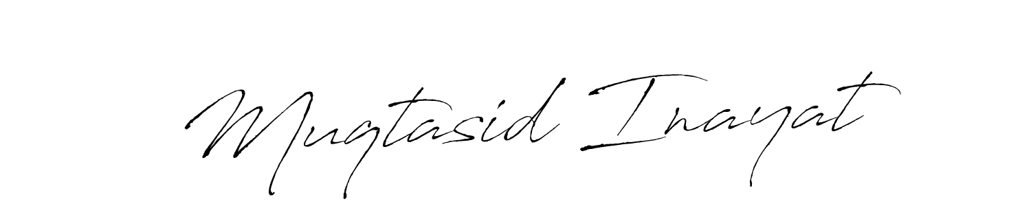 How to make Muqtasid Inayat name signature. Use Antro_Vectra style for creating short signs online. This is the latest handwritten sign. Muqtasid Inayat signature style 6 images and pictures png