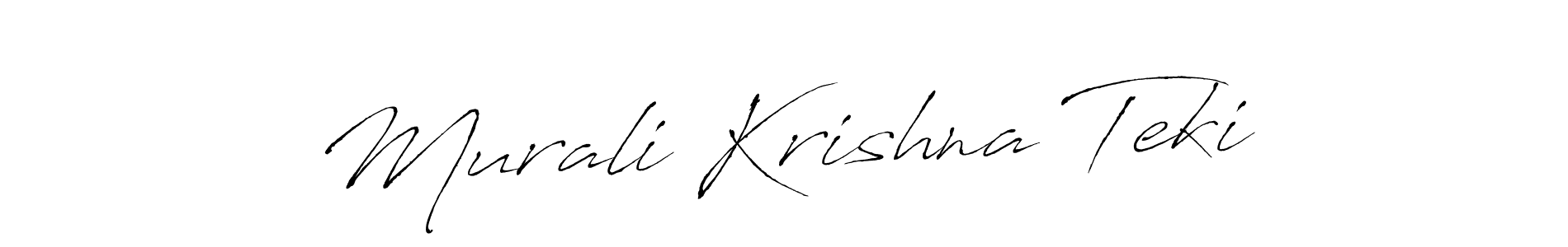 The best way (Antro_Vectra) to make a short signature is to pick only two or three words in your name. The name Murali Krishna Teki include a total of six letters. For converting this name. Murali Krishna Teki signature style 6 images and pictures png