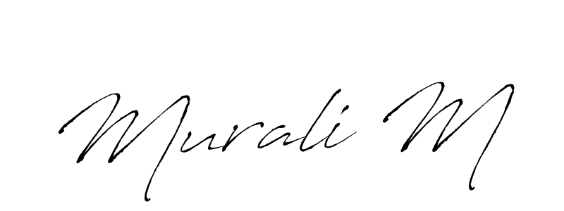 How to make Murali M signature? Antro_Vectra is a professional autograph style. Create handwritten signature for Murali M name. Murali M signature style 6 images and pictures png