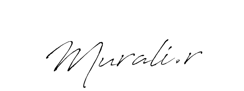 if you are searching for the best signature style for your name Murali.r. so please give up your signature search. here we have designed multiple signature styles  using Antro_Vectra. Murali.r signature style 6 images and pictures png