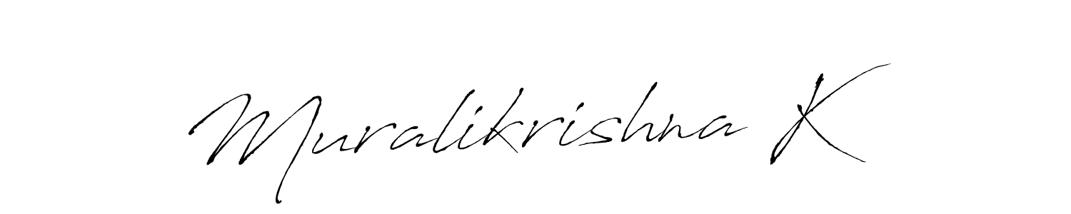 Make a beautiful signature design for name Muralikrishna K. With this signature (Antro_Vectra) style, you can create a handwritten signature for free. Muralikrishna K signature style 6 images and pictures png