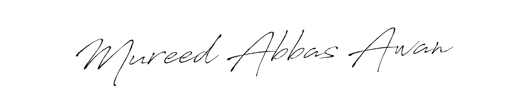 Create a beautiful signature design for name Mureed Abbas Awan. With this signature (Antro_Vectra) fonts, you can make a handwritten signature for free. Mureed Abbas Awan signature style 6 images and pictures png
