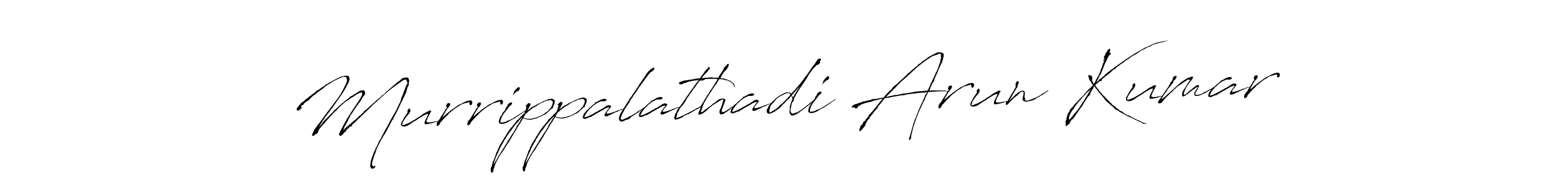 Create a beautiful signature design for name Murrippalathadi Arun Kumar. With this signature (Antro_Vectra) fonts, you can make a handwritten signature for free. Murrippalathadi Arun Kumar signature style 6 images and pictures png