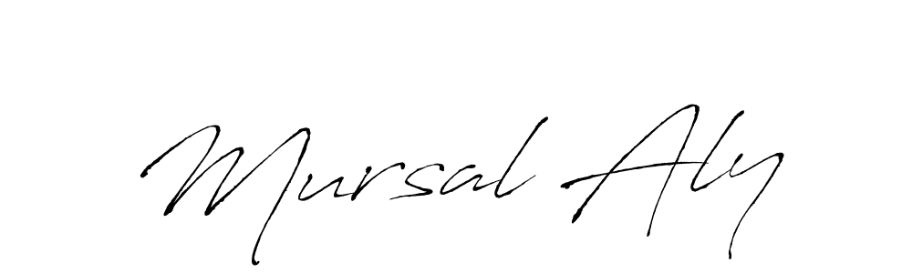 Mursal Aly stylish signature style. Best Handwritten Sign (Antro_Vectra) for my name. Handwritten Signature Collection Ideas for my name Mursal Aly. Mursal Aly signature style 6 images and pictures png