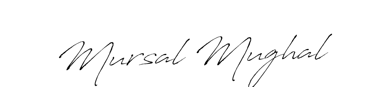 Create a beautiful signature design for name Mursal Mughal. With this signature (Antro_Vectra) fonts, you can make a handwritten signature for free. Mursal Mughal signature style 6 images and pictures png