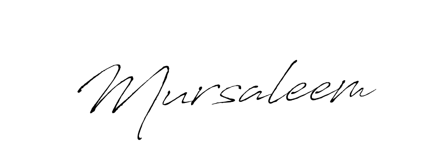 Make a beautiful signature design for name Mursaleem. With this signature (Antro_Vectra) style, you can create a handwritten signature for free. Mursaleem signature style 6 images and pictures png