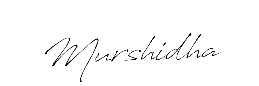 The best way (Antro_Vectra) to make a short signature is to pick only two or three words in your name. The name Murshidha include a total of six letters. For converting this name. Murshidha signature style 6 images and pictures png
