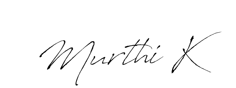 Design your own signature with our free online signature maker. With this signature software, you can create a handwritten (Antro_Vectra) signature for name Murthi K. Murthi K signature style 6 images and pictures png