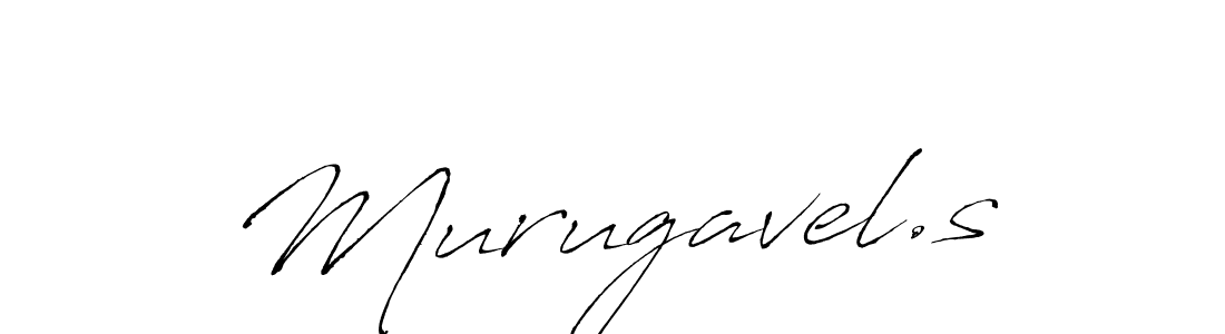 How to make Murugavel.s name signature. Use Antro_Vectra style for creating short signs online. This is the latest handwritten sign. Murugavel.s signature style 6 images and pictures png