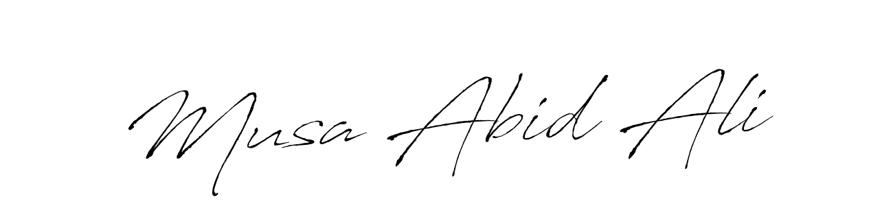 The best way (Antro_Vectra) to make a short signature is to pick only two or three words in your name. The name Musa Abid Ali include a total of six letters. For converting this name. Musa Abid Ali signature style 6 images and pictures png