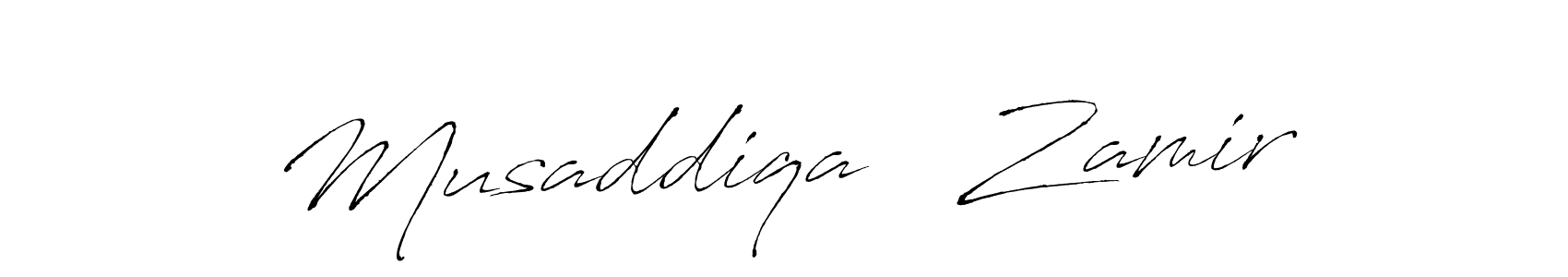 The best way (Antro_Vectra) to make a short signature is to pick only two or three words in your name. The name Musaddiqa   Zamir include a total of six letters. For converting this name. Musaddiqa   Zamir signature style 6 images and pictures png