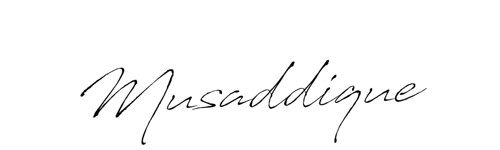 Create a beautiful signature design for name Musaddique. With this signature (Antro_Vectra) fonts, you can make a handwritten signature for free. Musaddique signature style 6 images and pictures png