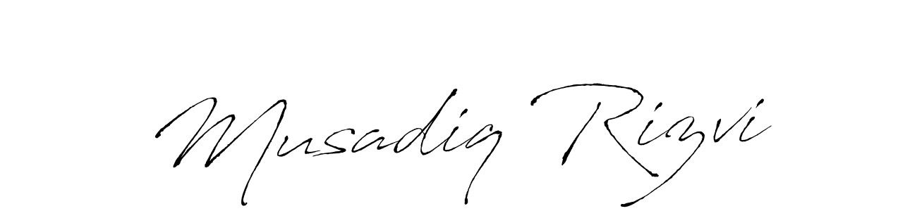 How to make Musadiq Rizvi signature? Antro_Vectra is a professional autograph style. Create handwritten signature for Musadiq Rizvi name. Musadiq Rizvi signature style 6 images and pictures png