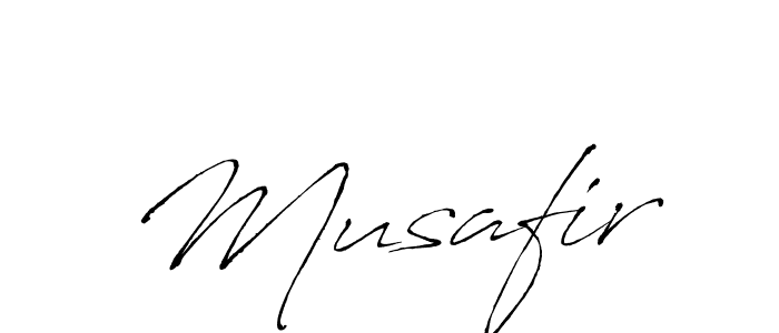 Musafir stylish signature style. Best Handwritten Sign (Antro_Vectra) for my name. Handwritten Signature Collection Ideas for my name Musafir. Musafir signature style 6 images and pictures png
