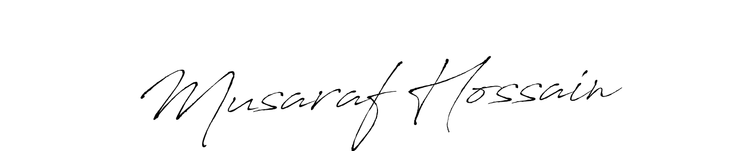 Make a beautiful signature design for name Musaraf Hossain. With this signature (Antro_Vectra) style, you can create a handwritten signature for free. Musaraf Hossain signature style 6 images and pictures png