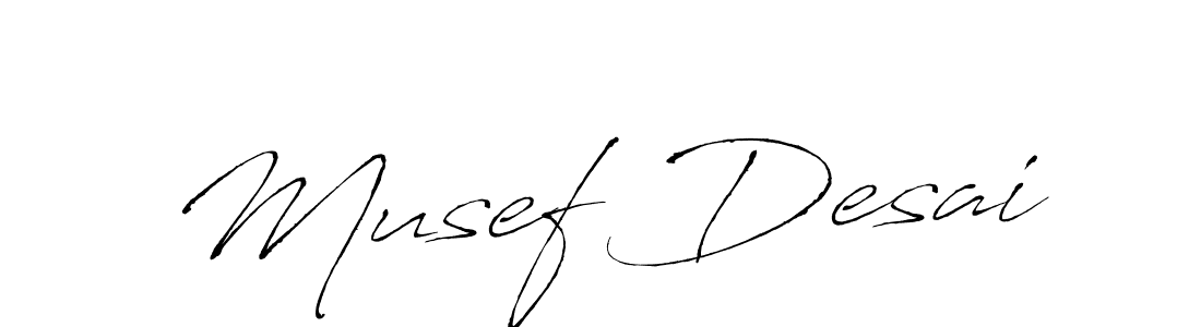 How to make Musef Desai name signature. Use Antro_Vectra style for creating short signs online. This is the latest handwritten sign. Musef Desai signature style 6 images and pictures png