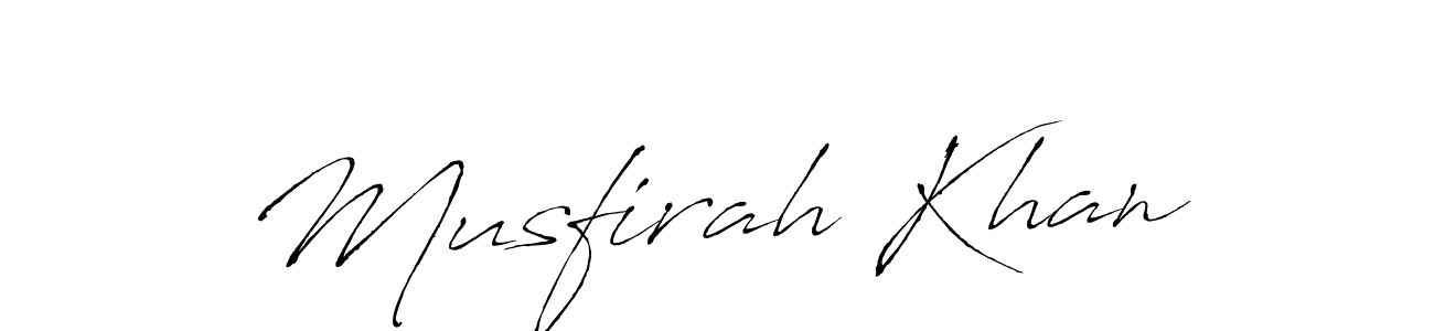 Antro_Vectra is a professional signature style that is perfect for those who want to add a touch of class to their signature. It is also a great choice for those who want to make their signature more unique. Get Musfirah Khan name to fancy signature for free. Musfirah Khan signature style 6 images and pictures png