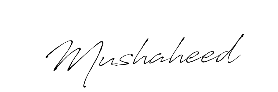 Use a signature maker to create a handwritten signature online. With this signature software, you can design (Antro_Vectra) your own signature for name Mushaheed. Mushaheed signature style 6 images and pictures png