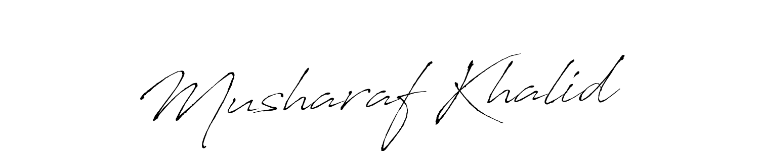 Musharaf Khalid stylish signature style. Best Handwritten Sign (Antro_Vectra) for my name. Handwritten Signature Collection Ideas for my name Musharaf Khalid. Musharaf Khalid signature style 6 images and pictures png