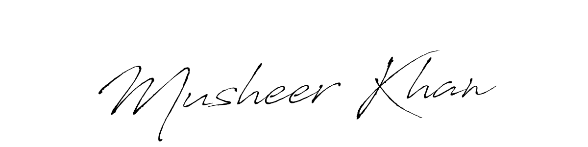 Design your own signature with our free online signature maker. With this signature software, you can create a handwritten (Antro_Vectra) signature for name Musheer Khan. Musheer Khan signature style 6 images and pictures png