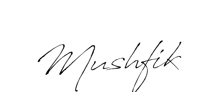 Make a beautiful signature design for name Mushfik. With this signature (Antro_Vectra) style, you can create a handwritten signature for free. Mushfik signature style 6 images and pictures png