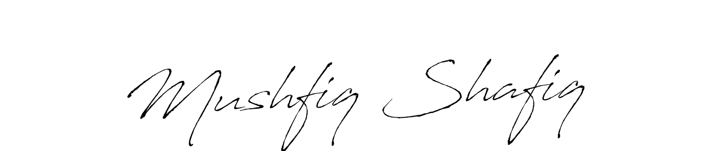 How to make Mushfiq Shafiq name signature. Use Antro_Vectra style for creating short signs online. This is the latest handwritten sign. Mushfiq Shafiq signature style 6 images and pictures png