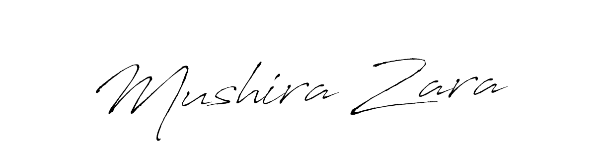 Create a beautiful signature design for name Mushira Zara. With this signature (Antro_Vectra) fonts, you can make a handwritten signature for free. Mushira Zara signature style 6 images and pictures png