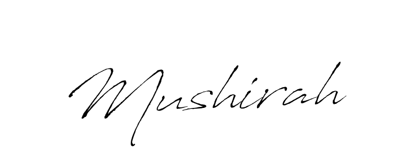 Use a signature maker to create a handwritten signature online. With this signature software, you can design (Antro_Vectra) your own signature for name Mushirah. Mushirah signature style 6 images and pictures png