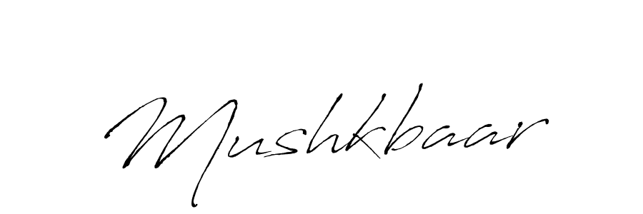 How to make Mushkbaar name signature. Use Antro_Vectra style for creating short signs online. This is the latest handwritten sign. Mushkbaar signature style 6 images and pictures png