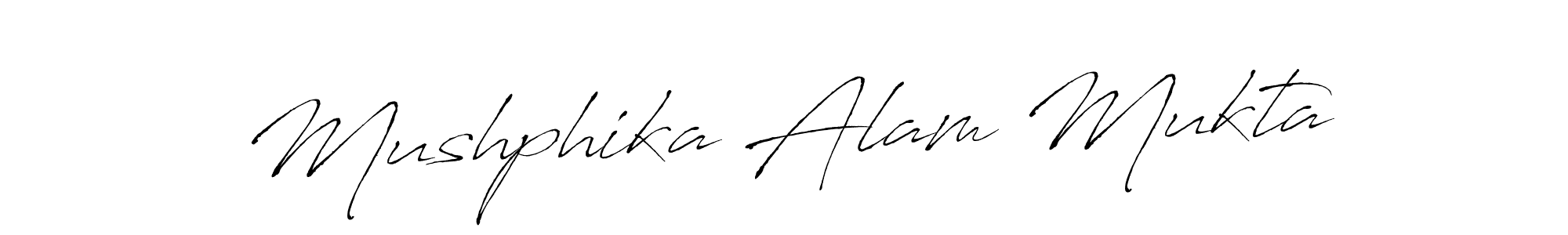 Create a beautiful signature design for name Mushphika Alam Mukta. With this signature (Antro_Vectra) fonts, you can make a handwritten signature for free. Mushphika Alam Mukta signature style 6 images and pictures png