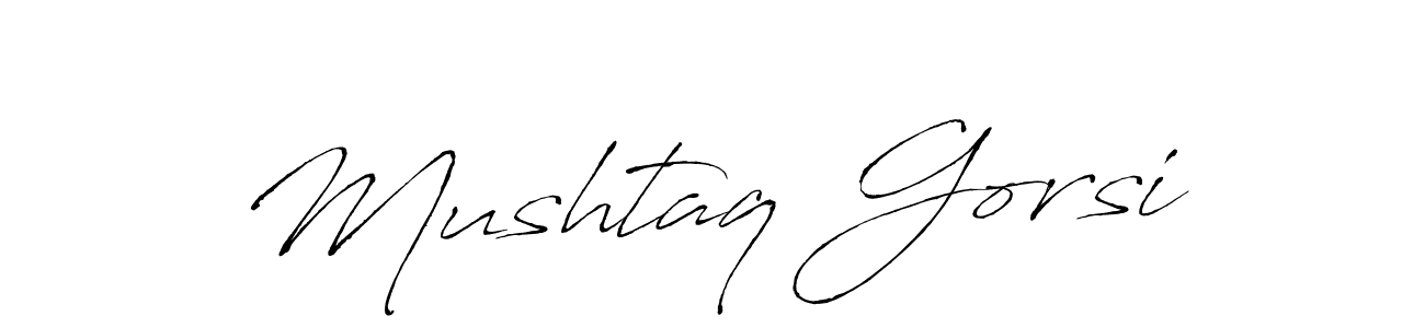 Mushtaq Gorsi stylish signature style. Best Handwritten Sign (Antro_Vectra) for my name. Handwritten Signature Collection Ideas for my name Mushtaq Gorsi. Mushtaq Gorsi signature style 6 images and pictures png