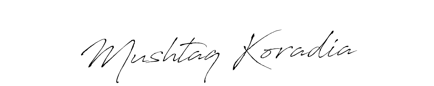 Make a beautiful signature design for name Mushtaq Koradia. With this signature (Antro_Vectra) style, you can create a handwritten signature for free. Mushtaq Koradia signature style 6 images and pictures png