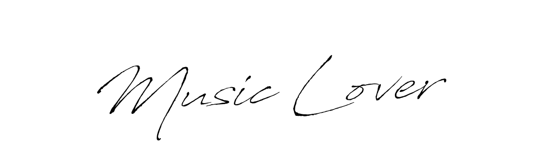 How to make Music Lover signature? Antro_Vectra is a professional autograph style. Create handwritten signature for Music Lover name. Music Lover signature style 6 images and pictures png