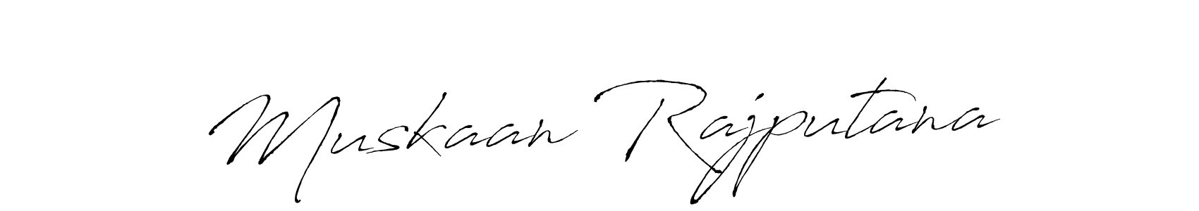 How to make Muskaan Rajputana name signature. Use Antro_Vectra style for creating short signs online. This is the latest handwritten sign. Muskaan Rajputana signature style 6 images and pictures png