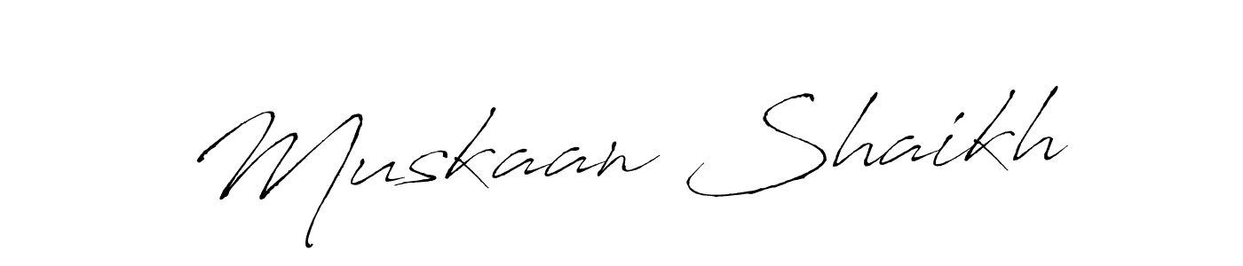 Make a beautiful signature design for name Muskaan Shaikh. With this signature (Antro_Vectra) style, you can create a handwritten signature for free. Muskaan Shaikh signature style 6 images and pictures png