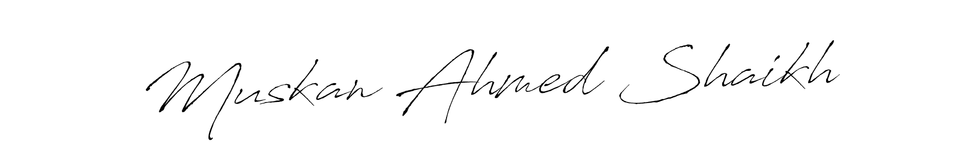 How to make Muskan Ahmed Shaikh signature? Antro_Vectra is a professional autograph style. Create handwritten signature for Muskan Ahmed Shaikh name. Muskan Ahmed Shaikh signature style 6 images and pictures png