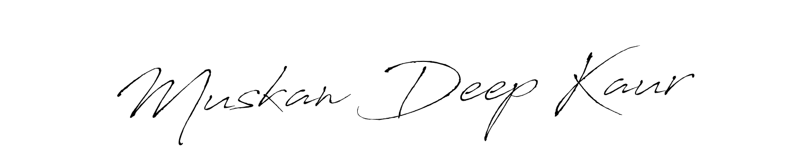 How to make Muskan Deep Kaur name signature. Use Antro_Vectra style for creating short signs online. This is the latest handwritten sign. Muskan Deep Kaur signature style 6 images and pictures png